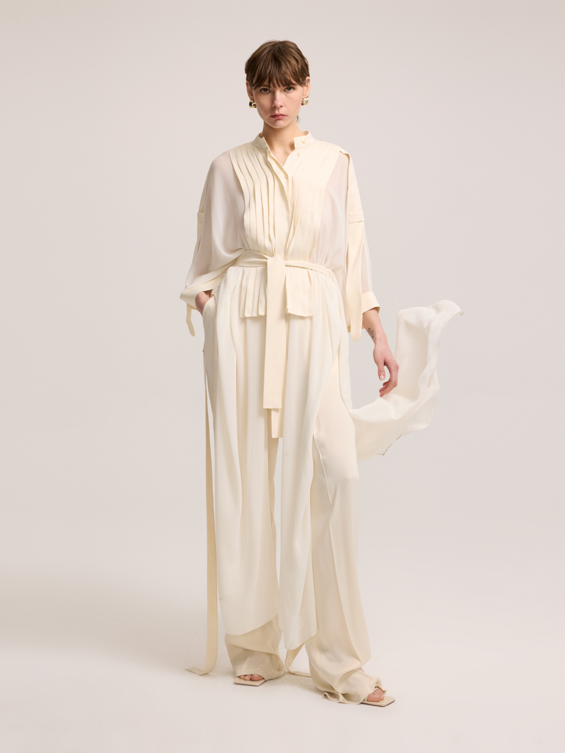Pleated Asymmetrical Blouse 